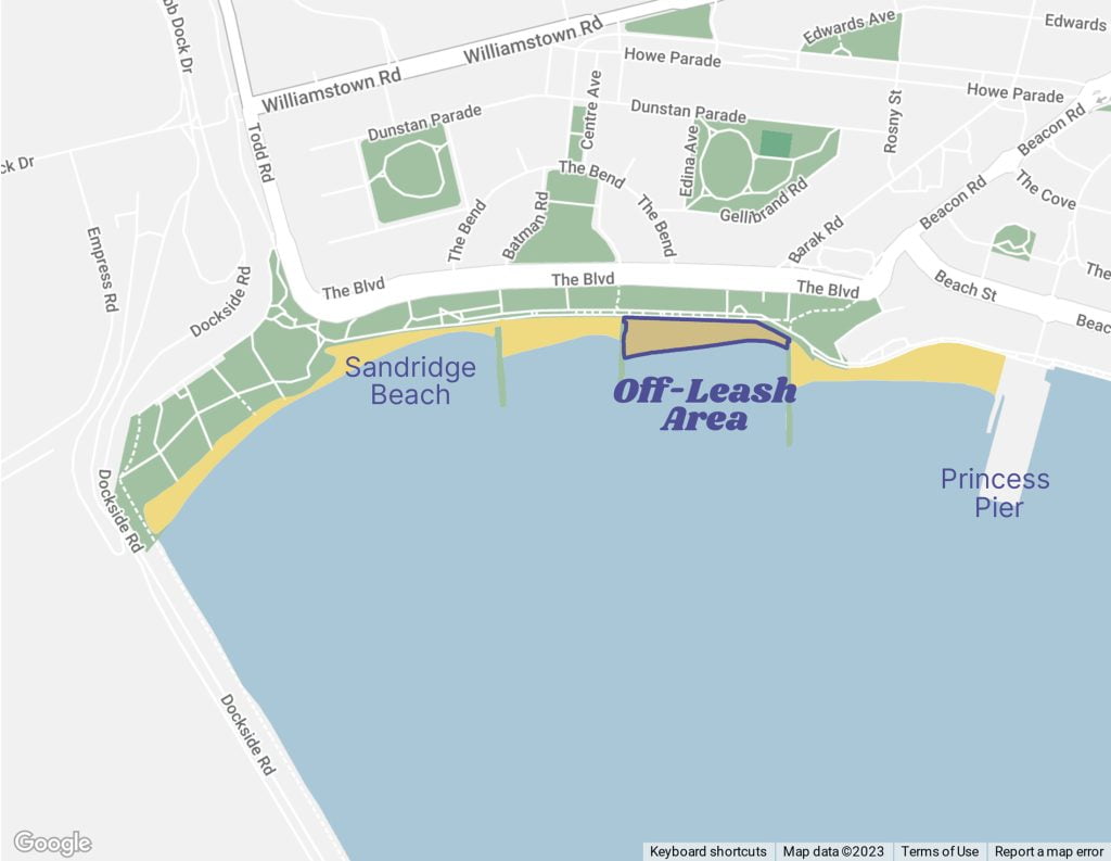 Port Melboune dog beach map