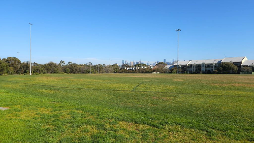 Ramsden Street football oval where dogs are allowed off leash, Quarries Park in Clifton Hill