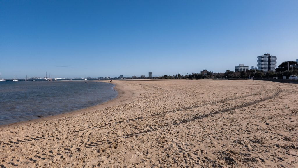 Large Sandy Area at St Kilda Habour Dog Beach in Melbourne