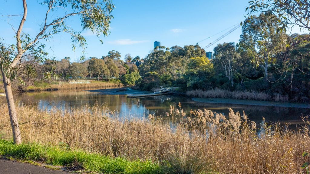 View of the yarra river along the Main Yarra Trail in South Yarra