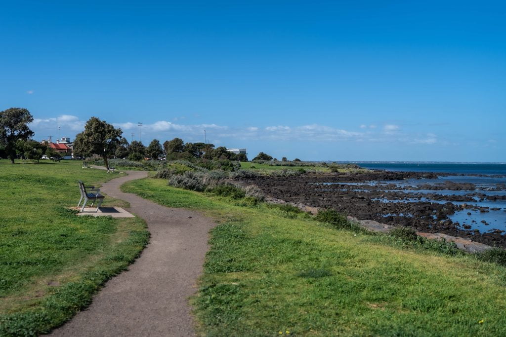 Bay Trail W path at Cyril Curtain Reserve off leash area Williamstown