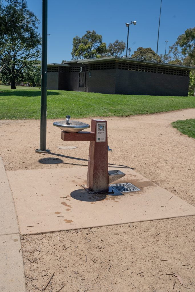 Dog water station at Caulfiled Park off Leash area