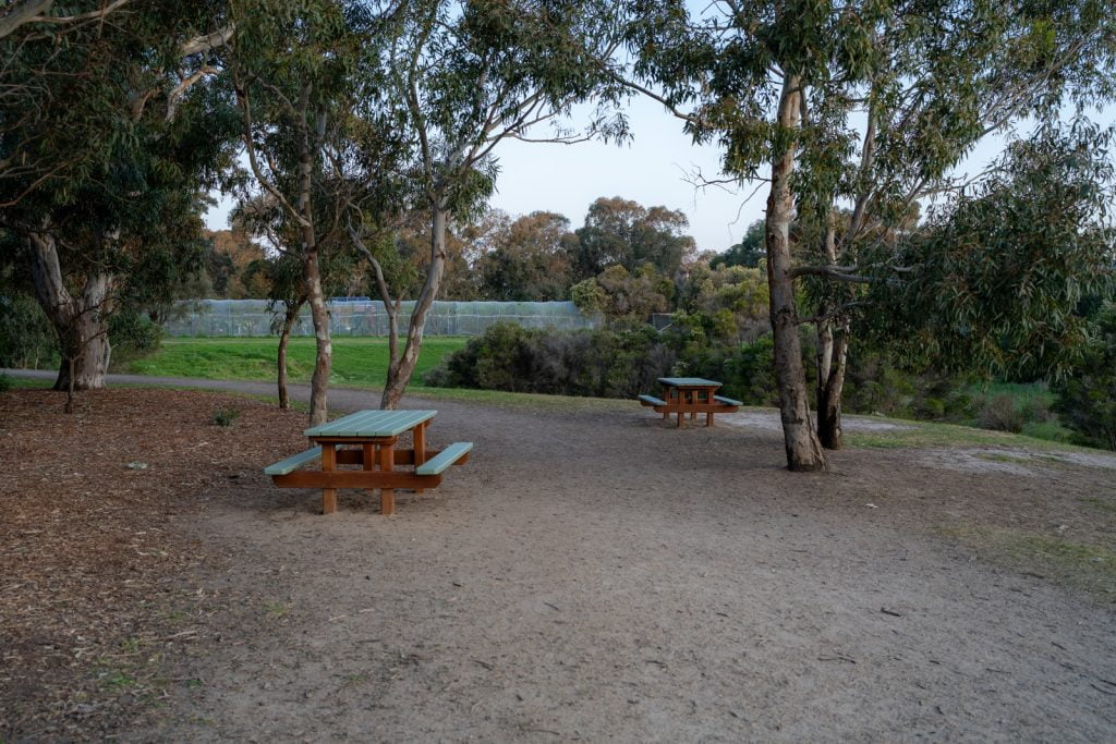 Pine Avenue Reserve shaded picnic tables