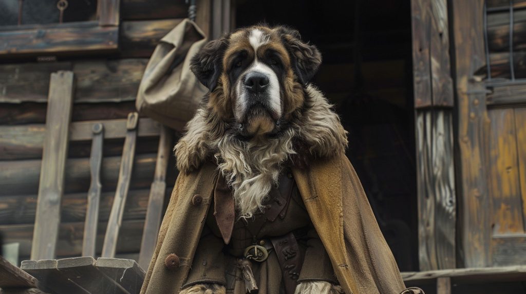 St. Bernard as Happy Potter character. Furbeus Hagrid dog name.