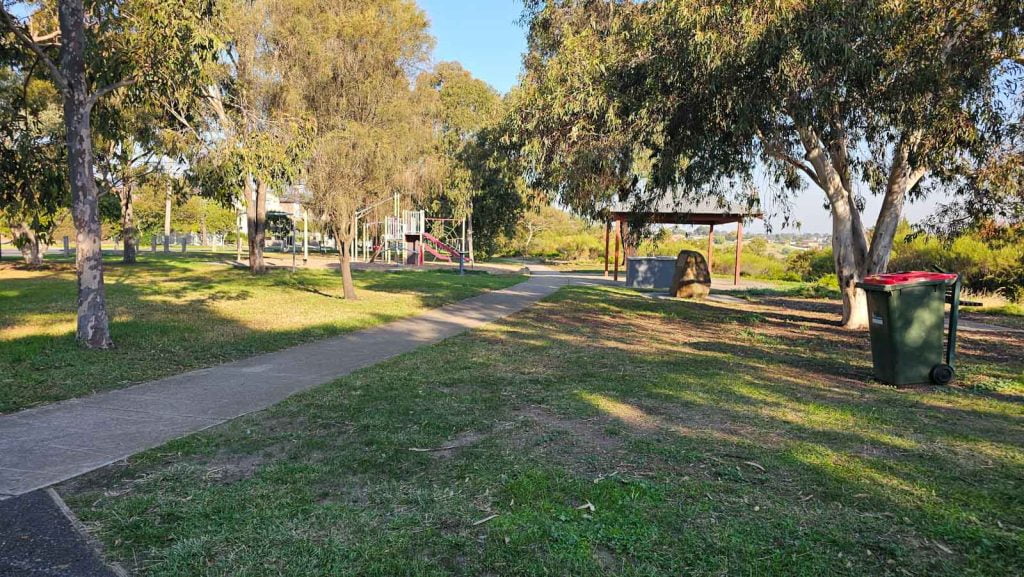 Playground and BBQ area at Thomas Reserve Park