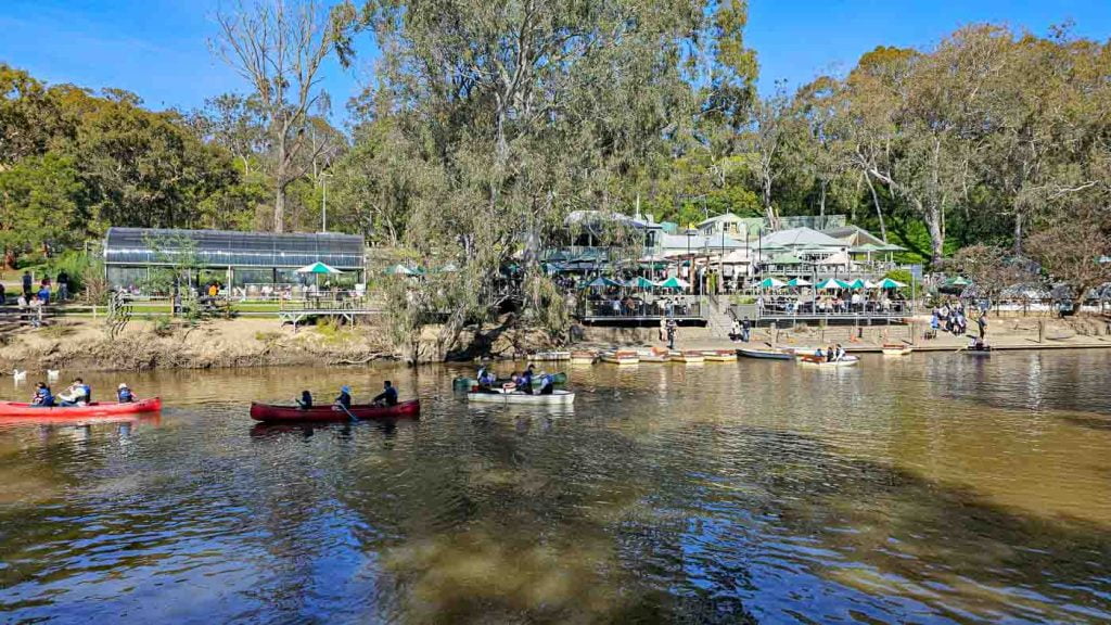 Boats on the Yarra River at Studley Park Boathouse