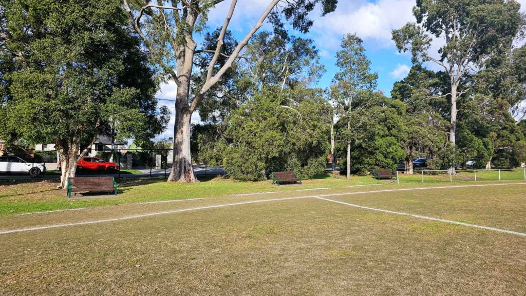 Waverly Oval seating benches. Malvern East