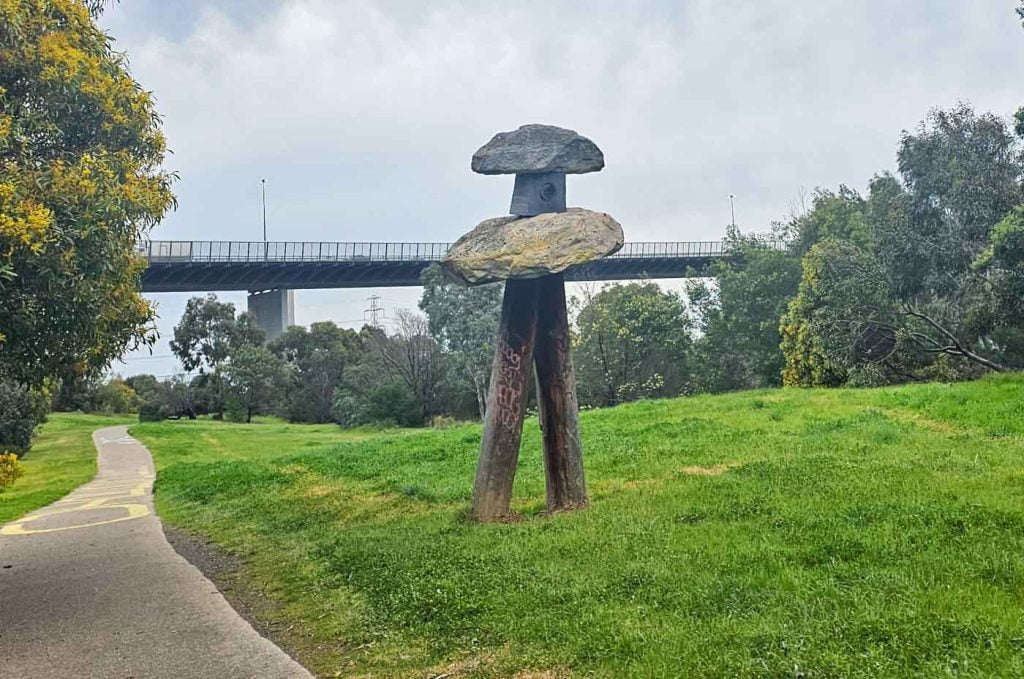 Westgate Park sculptures along trail