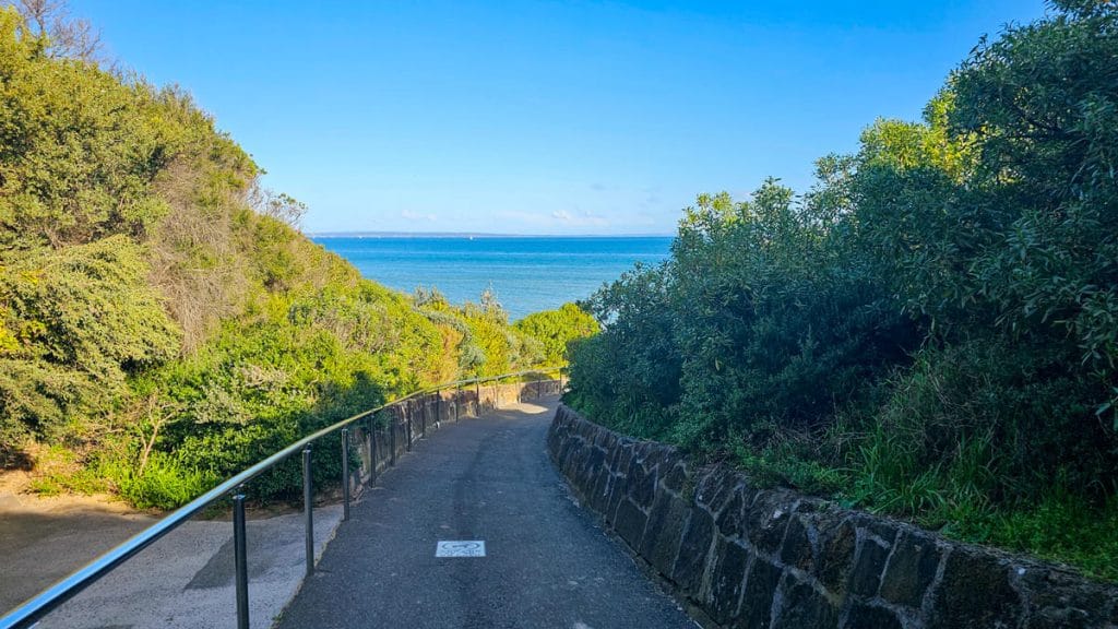 Walking trail down to Mentone Dog Beach